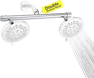 Dual Shower Head Adapter Build-in Shut Off Valve for DIY Yourself Shower Head Combo, G1/2 Connection Shower Head Splitter for Rain Shower Head& Handheld Shower Head Combination - Chrome