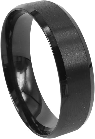 Matte black mens wedding band Clearance