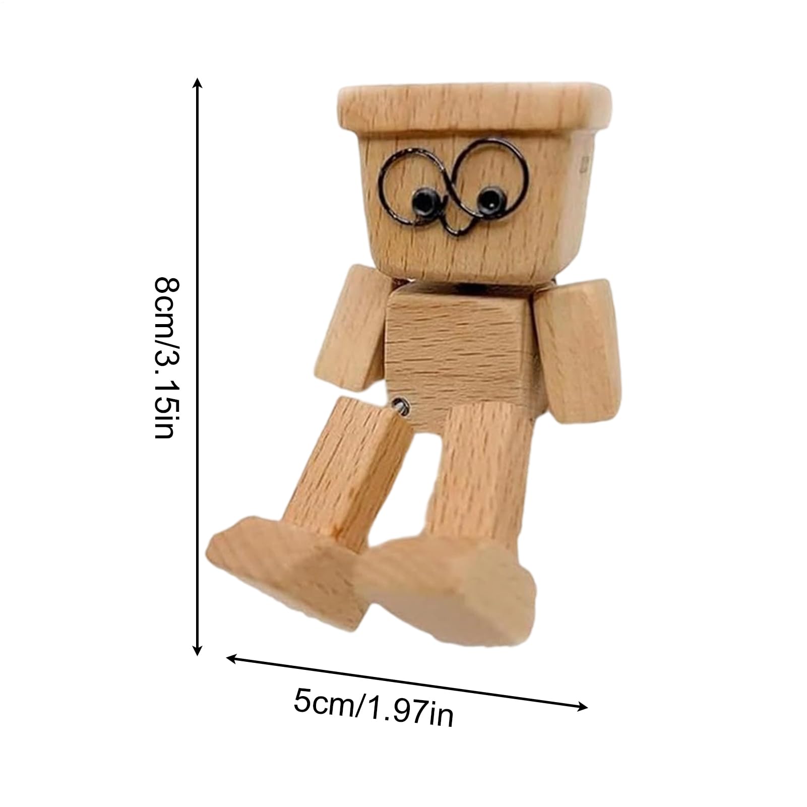 Générique Poupee en Bois Tremblante - Marionnette De Tableau De Bord pour Voiture & Maison | Figurine Amusante À Mouvement Oscillant pour Étagère & Bibliothèque