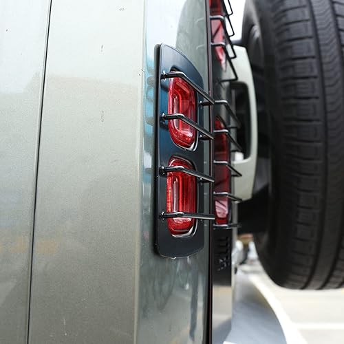 Miniatura 5 de Protector de luz trasera de automóvil de aleación de aluminio negro mate para Land Rover Defender 110 2020-2022 Auot Accesorios (estilo B)