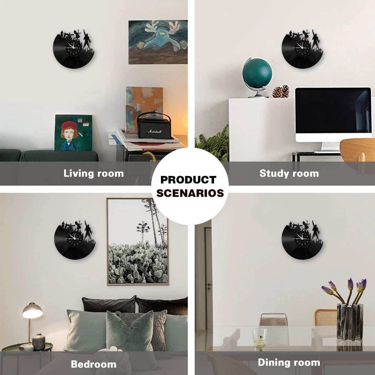 Amazon.com: BOVIZIPY Rock Band Music Themed Wall Clock, 12