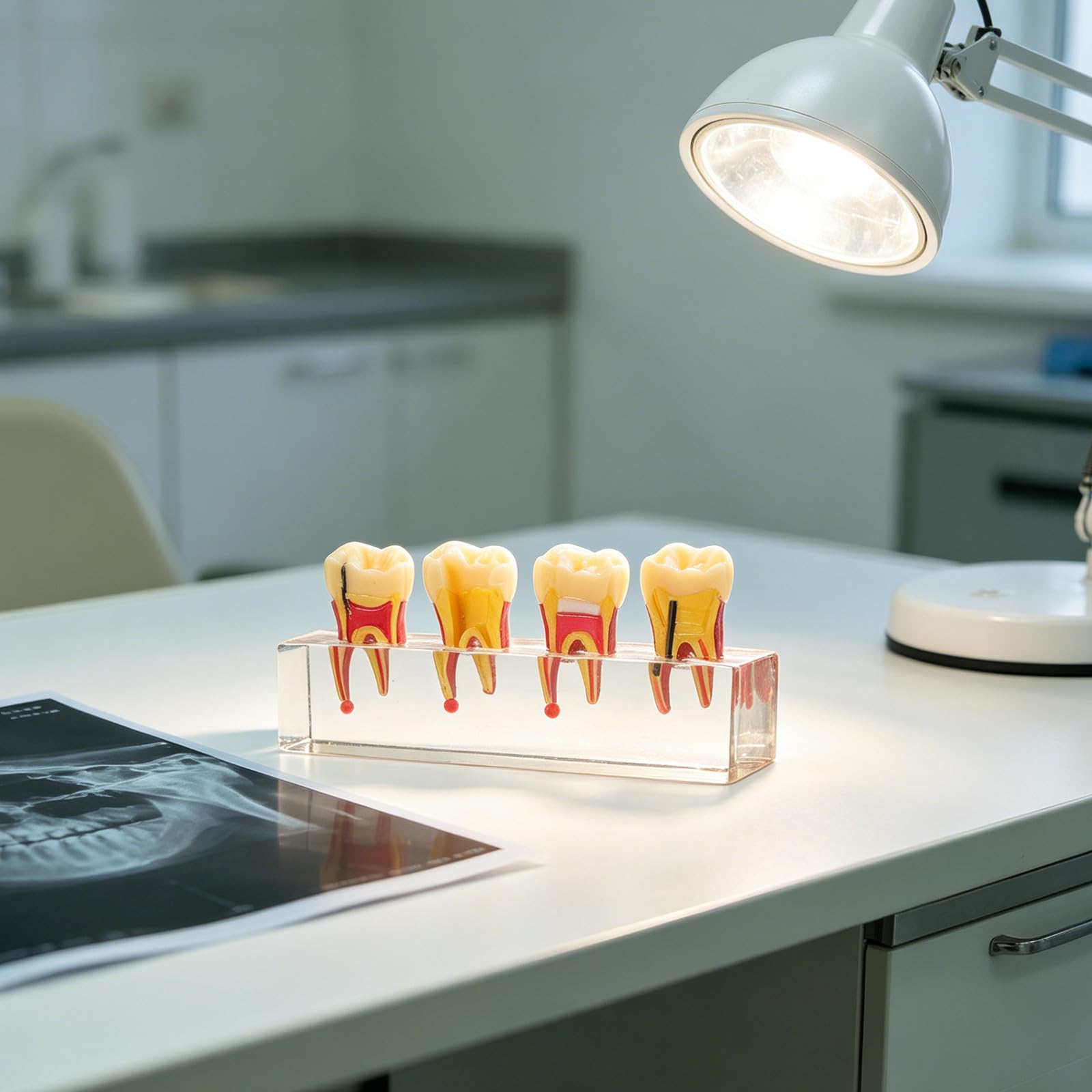 ibasenice Modello di denti pediatrici per la formazione didattica | Rappresentazione realistica dell'anatomia della bocca per studenti di odontoiatria e dentisti | Modello di carie per