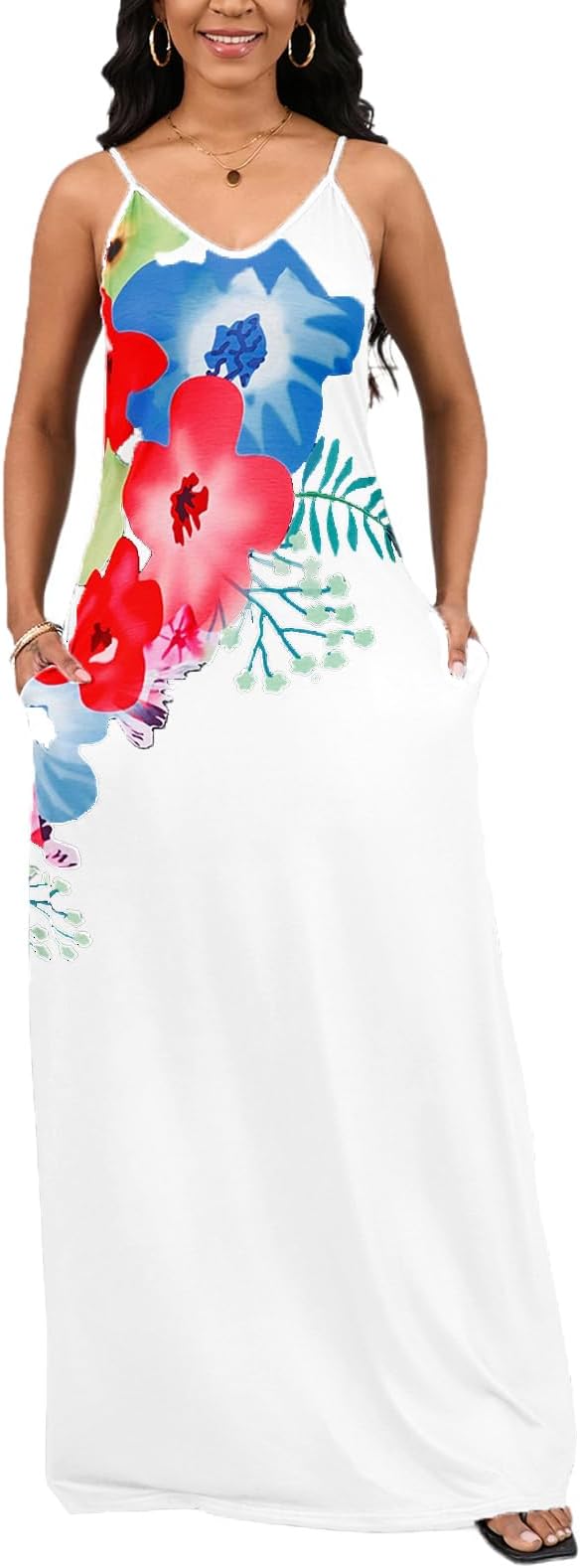 2026 Women's Casual Summer Floral Long Maxi Dresses Floor Length Sleeveless Plus Size Sundresses