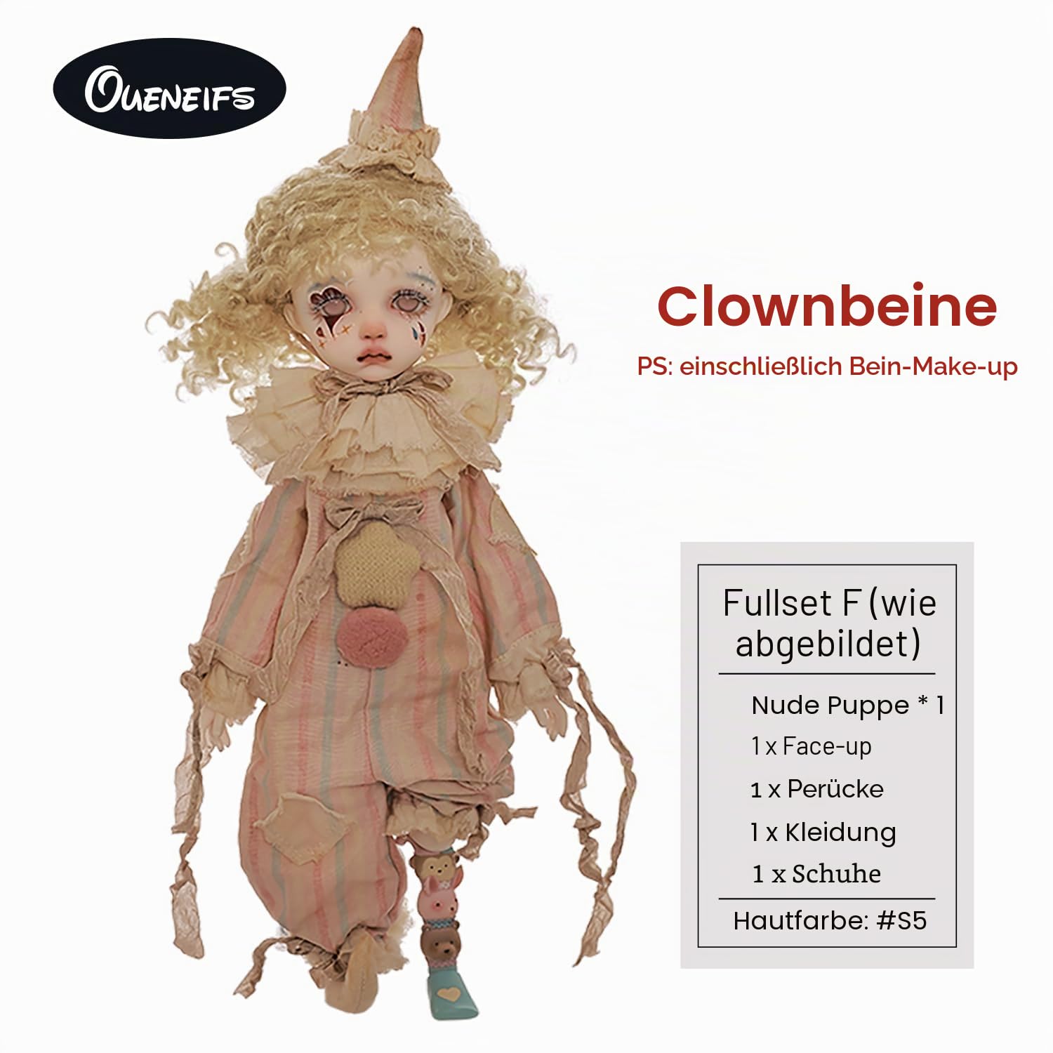 Oueneifs Sekino 1/6 Bjd Puppe Halloween Clown Stil Party Ball Gelenkpuppen Spielzeug für 15+ Jahre alt