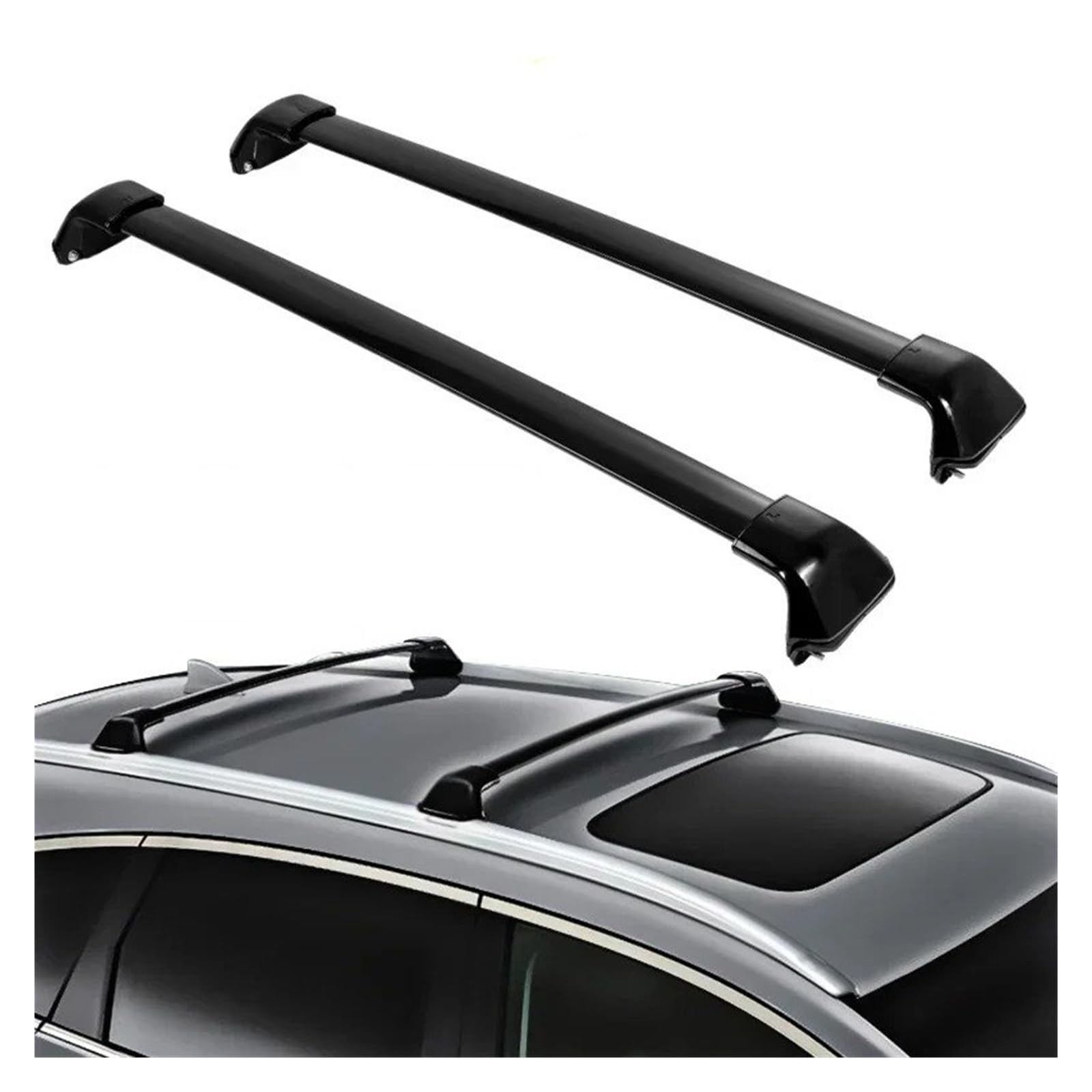 Porte-Bagages Voiture Barres Toit Transversales Noires pour CRV 2012-2016 Lot 2 Galeries Toit