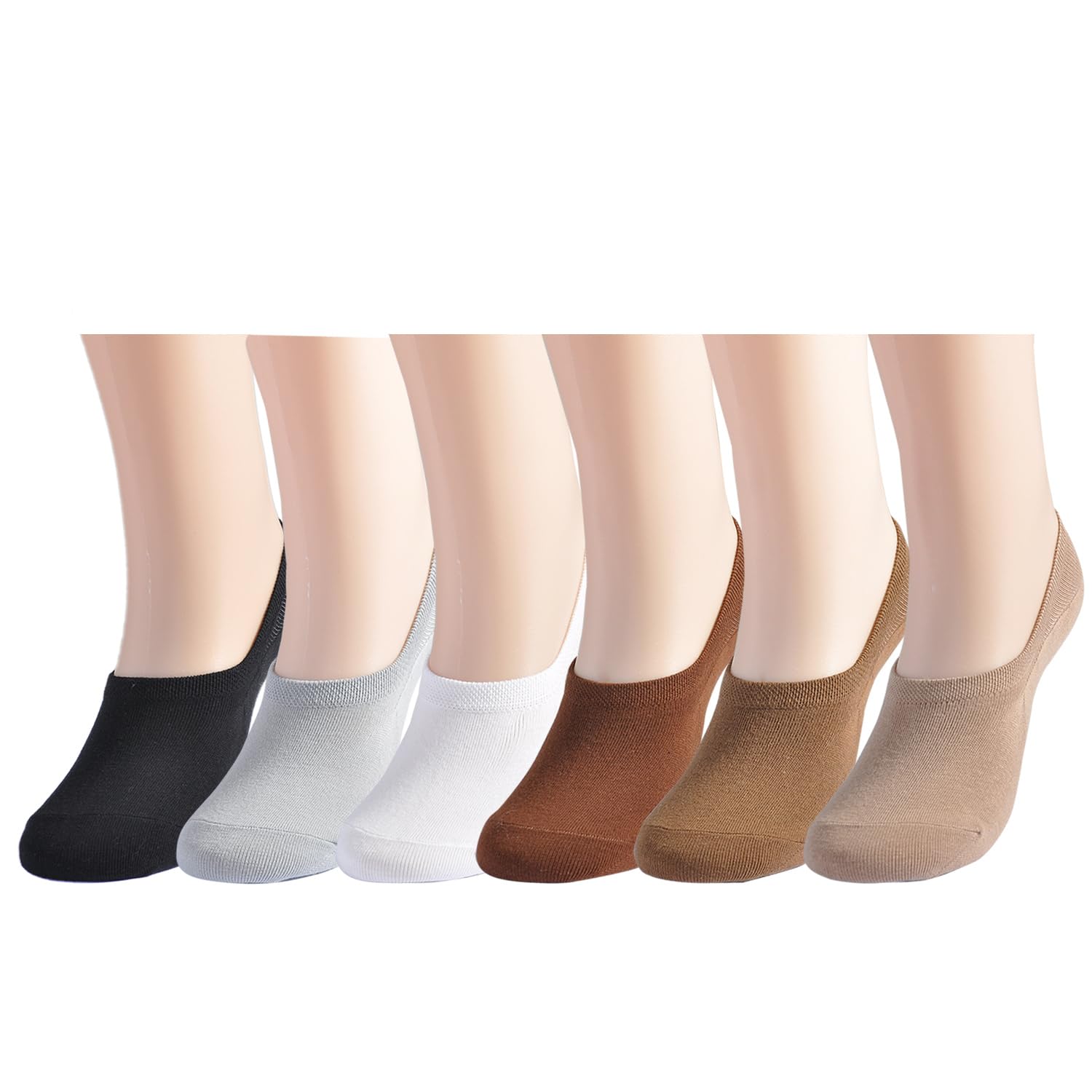 EPEIUS No Show Socks Womens Non Slip Low Cut Socks Low Thin Ankle Footies Invisible Liner 3/6 Pairs
