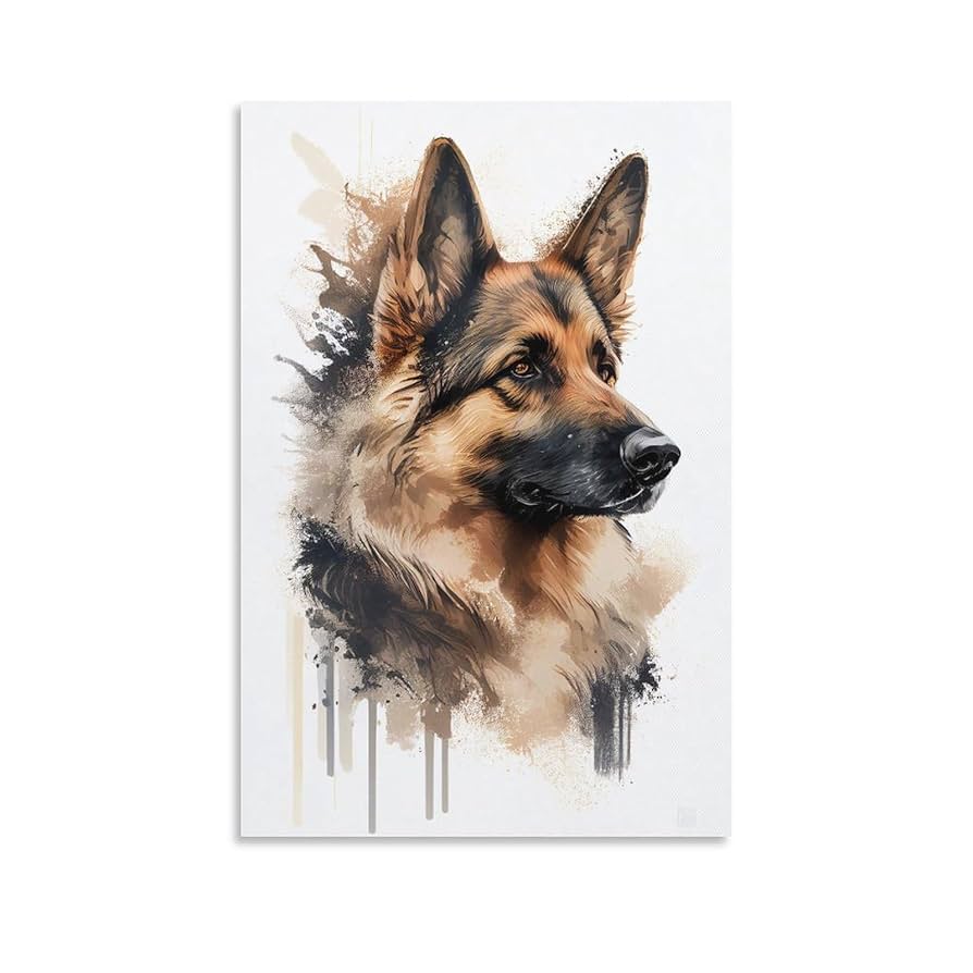 Amazon.co.jp: 絵画 ジャーマンシェパードインテリア 絵画