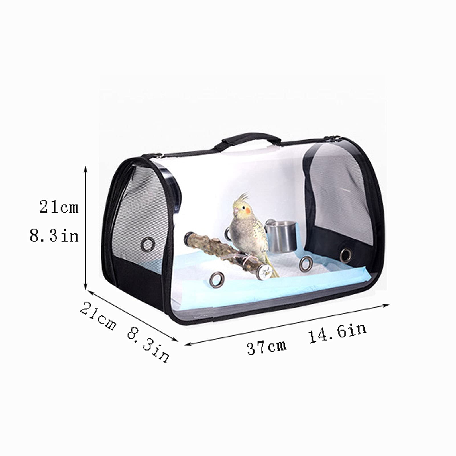 Jaula de Vuelo para pájaros y Loros, Jaula de Viaje Transparente y Transpirable, Jaula de Viaje Ligera para Mascotas y pájaros, Jaula para pájaros