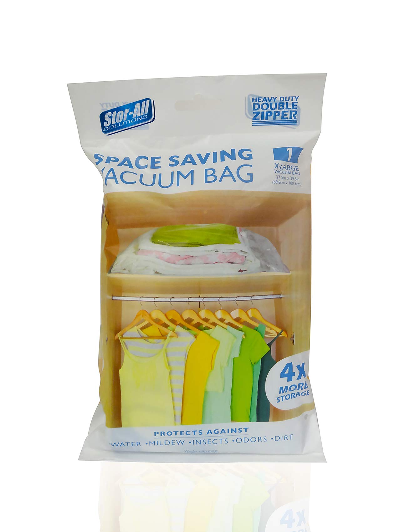 Stor-All SolutionsSuper Closet Storage Saver Vacuum Storage Bag with Double Zipper, X-Large