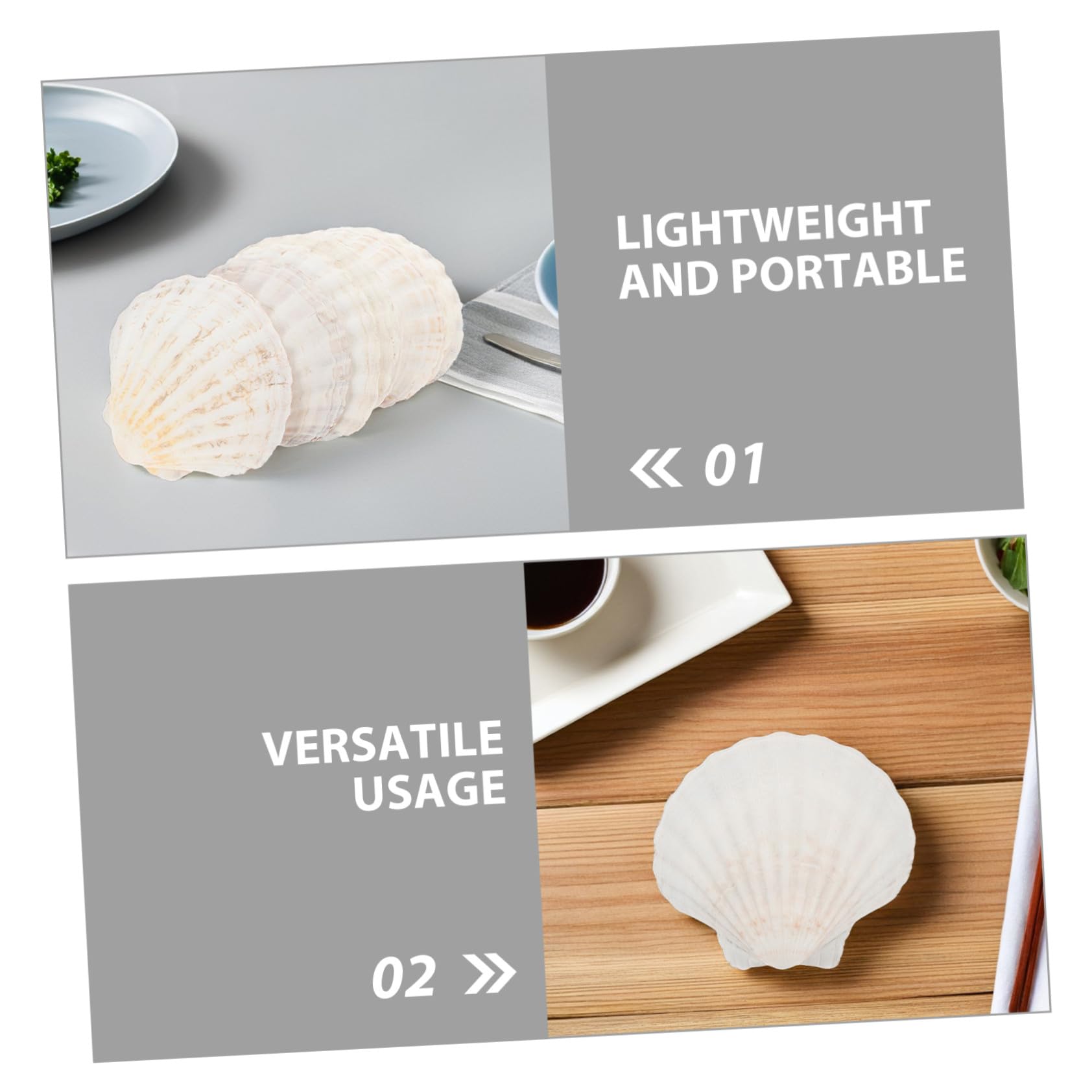 20 Piezas Naturales Resistente al Calor para Hornear y Servir Mariscos Utensilios Reutilizables para Cocina y Barbacoa para Reuniones y Decoración Creativa