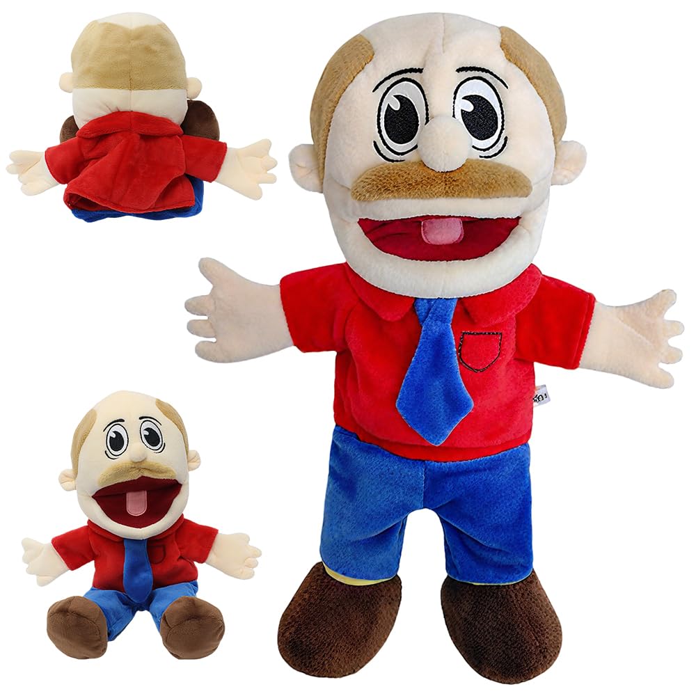 40cm Jeffy Hand Puppet, Jeffy Puppet Plush Toy Doll, Classmates JR Hand Puppet Toys to Role Play Cute Cartoon Puppets, Funny Puppet's Toy for Interactive Performance Storytelling(Dad）
