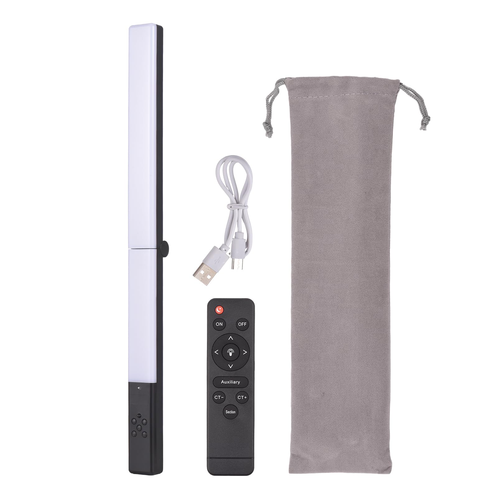 LED-Leuchtstab mit Einstellbarer Farbtemperatur, 20 W, Zweifarbig, Faltbar, USB-betriebener Stableuchte für Online-Unterricht, Webinar-Workshop