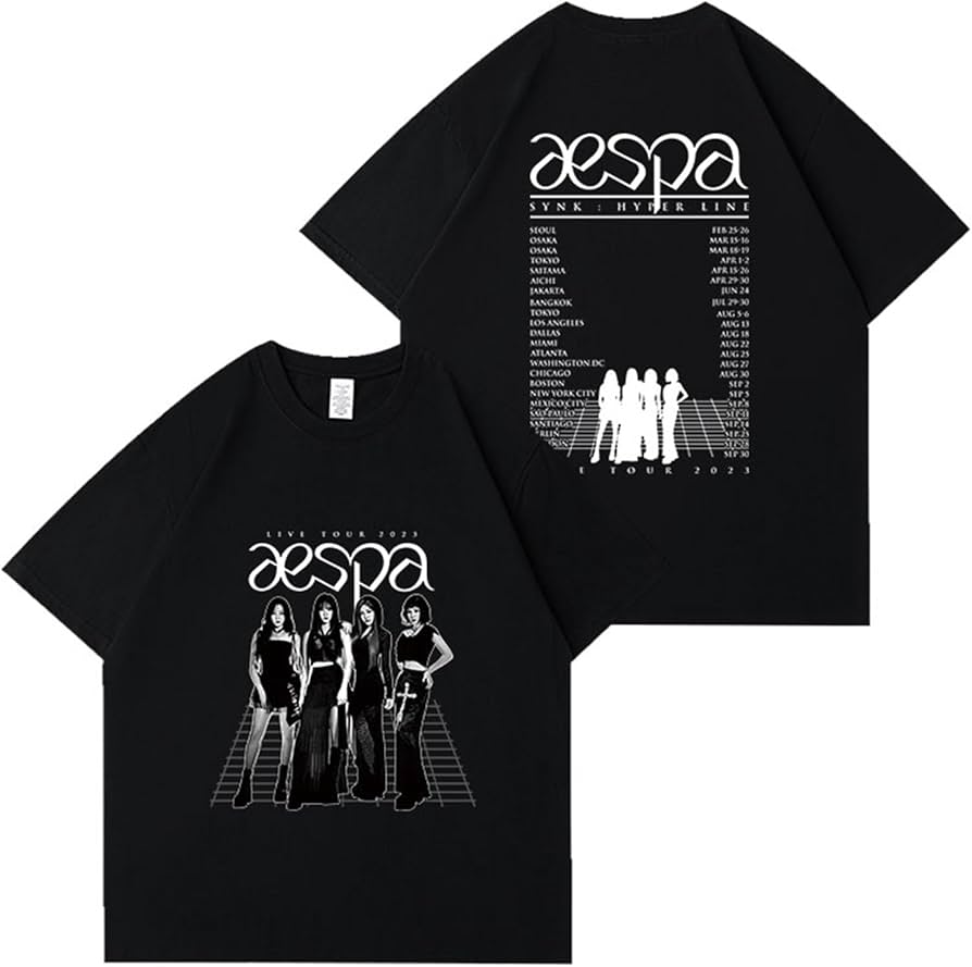 Amazon.co.jp: ZYNE AESPA 周辺 2023北米コンサート グッズ Tシャツ