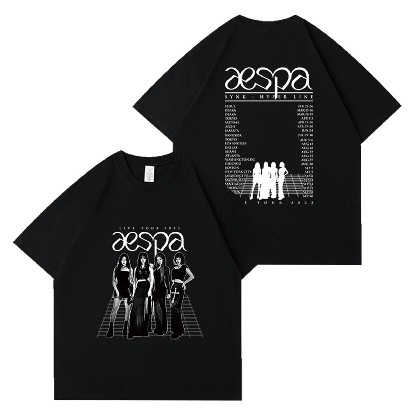 Amazon.co.jp: ZYNE AESPA 周辺 2023北米コンサート グッズ Tシャツ
