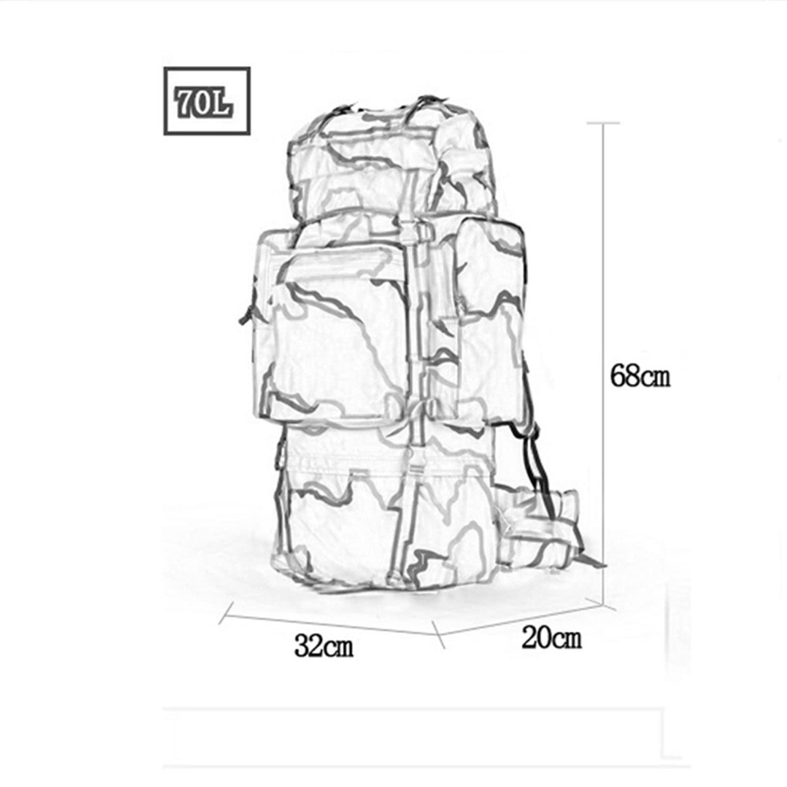 Plecak sportowy 70L/100L - Plecaki, Outdoor Alpinizm Bag, Torba Podróżna Dla Mężczyzn I Kobiet, Taktyczny Plecak Górski O Dużej Pojemności, C, 70L