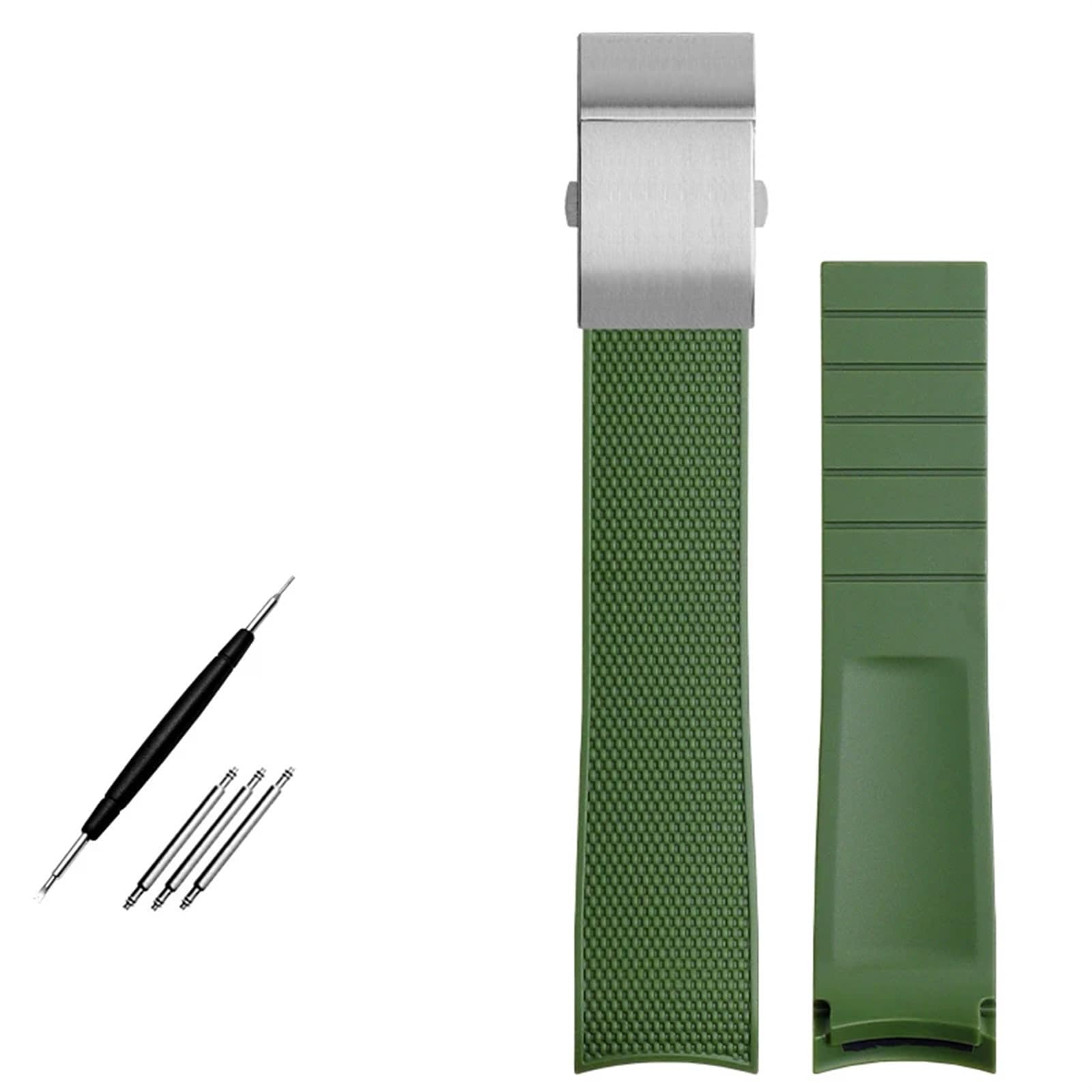 21-mm-Uhrenarmband aus Gummi mit gebogenem Ende für Conquest L37813567 L37813787 L3.781/782 Uhrenarmband Armbanduhrenarmband