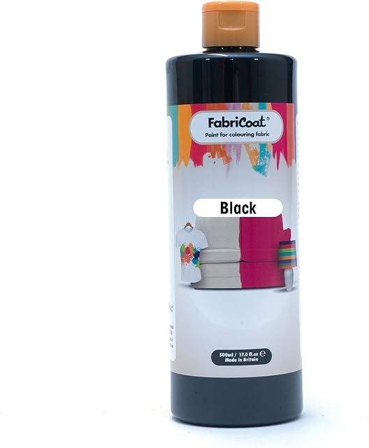 FabriCoat Fabric Paint - Used for Restoring or Changing the Colour of Upholstery, Soft Furnishings, Car Interiors, Clothing, & Footwear. (250ml, Black)