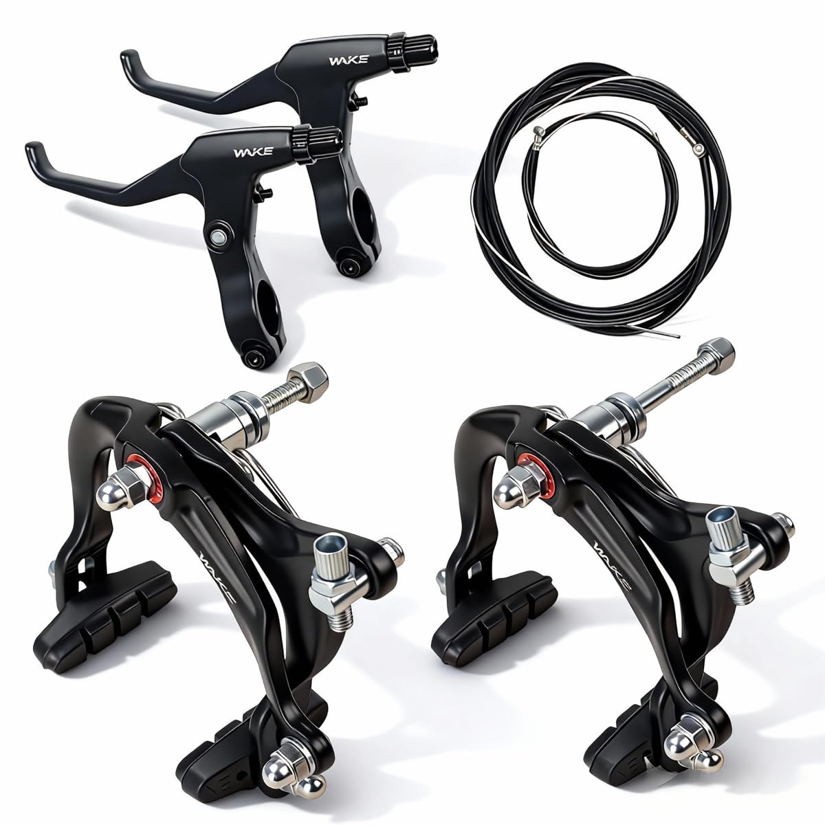 CYSKY Bike Brakes Set, Front and Rear C-Type Brakes Calipers, Include Inner and Outer Cables and Bike Brake Levers Kit for MTB Road Bicycle