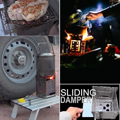 Miniatura 7 de Firebox Bushcraft - Kit de estufa de campamento - Quema de leñacombustible múltiple - Plegableplegable - Fogata portátil - Modelo Gen 2 5 pulgadas