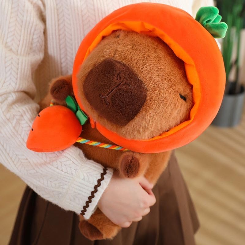Miniatura 5 de RichRabbit Lindo Capybara - Peluche de Capibara de peluche, juguetes de peluche para abrazar, regalos para niños, felpa marrón, sombrero de
