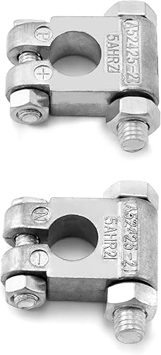 Miniatura 3 de QWORK Terminales de batería con especificaciones militares, 2 pares de conectores de batería negativos y positivos para vehículos marinos, barcos,