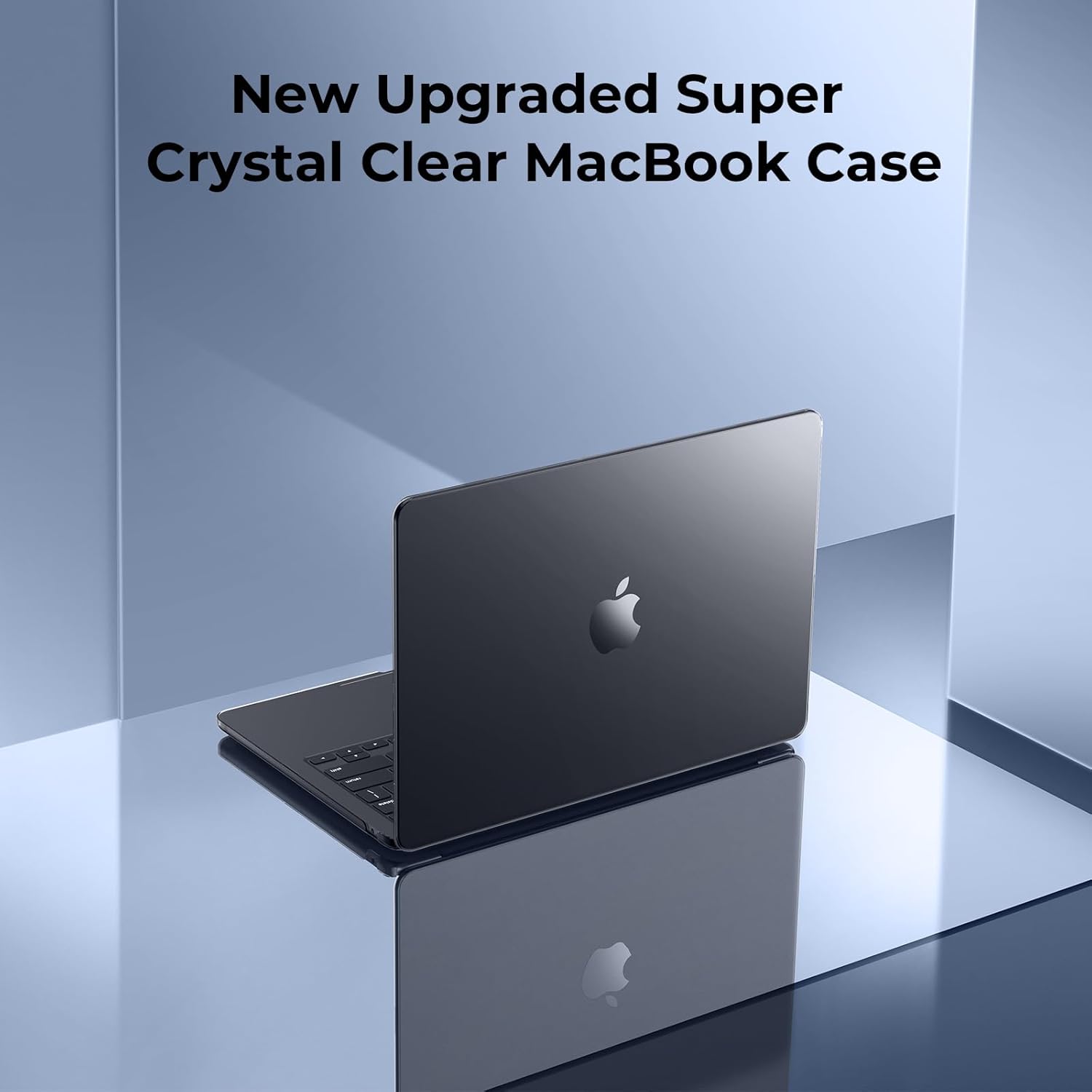 EooCoo Compatible with MacBook Air 13 inch Case 2026 2025-2022 M4 M3 M2 Model A3240 A3113 A2681, Mac Air 13.6 inch Clear Hard Shell & Keyboard Cover & Screen Film & Type-C, Crystal Black - Image 2