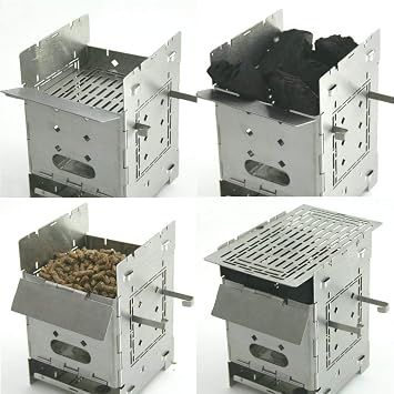 Firebox Camp Stove Kit - Wood Burning/Multi Fuel - Collapsible/Folding - Portable Campfire - Model Gen 2 5 inch / G2-5 Stainless Steel Bushcraft Camping Stove