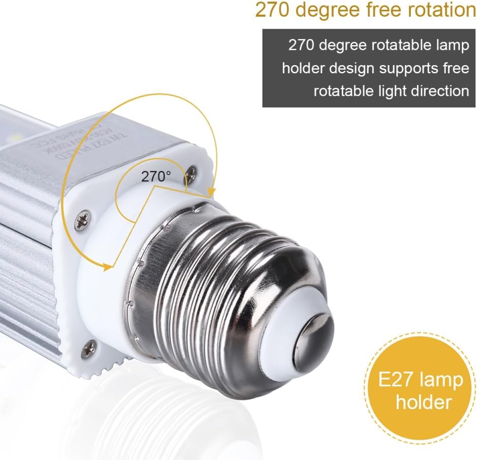 Miniatura 4 de UEETEK E27 Lámpara LED de ahorro de energía para adaptarse a todos los acuarios de cápsula de peces y cajas de peces (blanco 7 W)