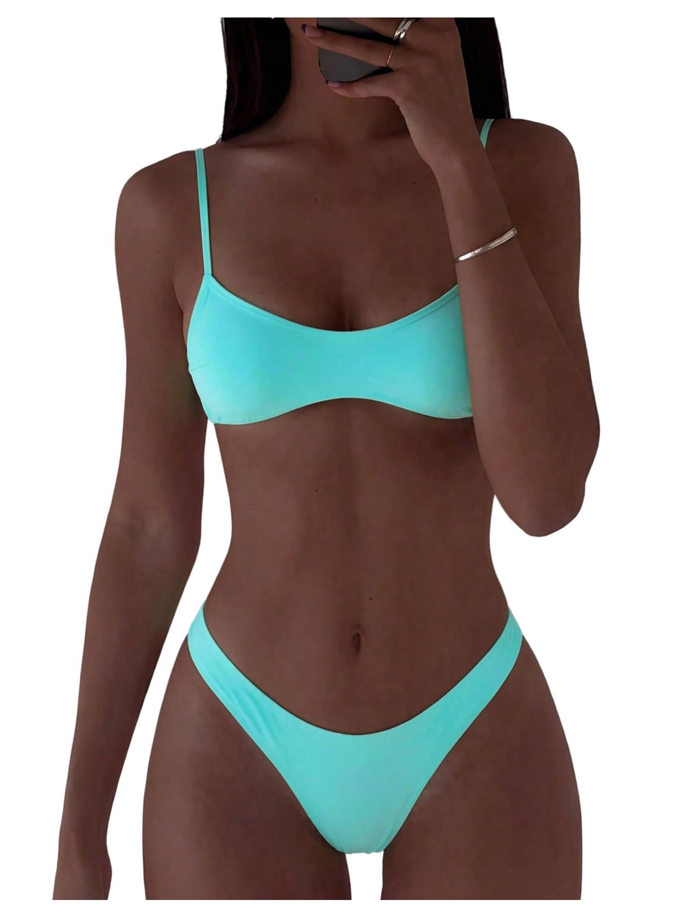 Photo 1 of MakeMeChic Women's Polka Dots Micro Bikini Set