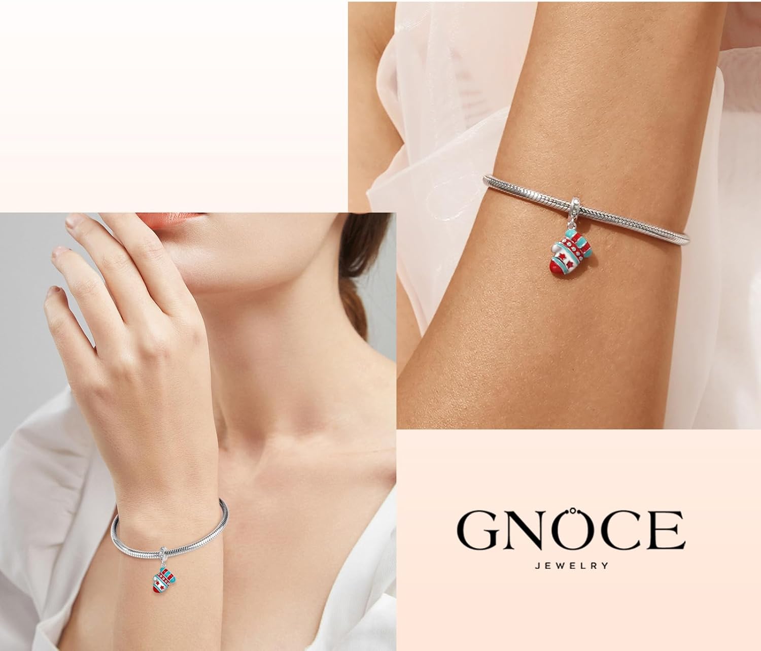 GNOCE Christmas Glove Pendant Charm Sterling Silver Dangle Christmas Charm Fit Bracelet/Necklace for Women Wife/Jewelry Gift - Image 8