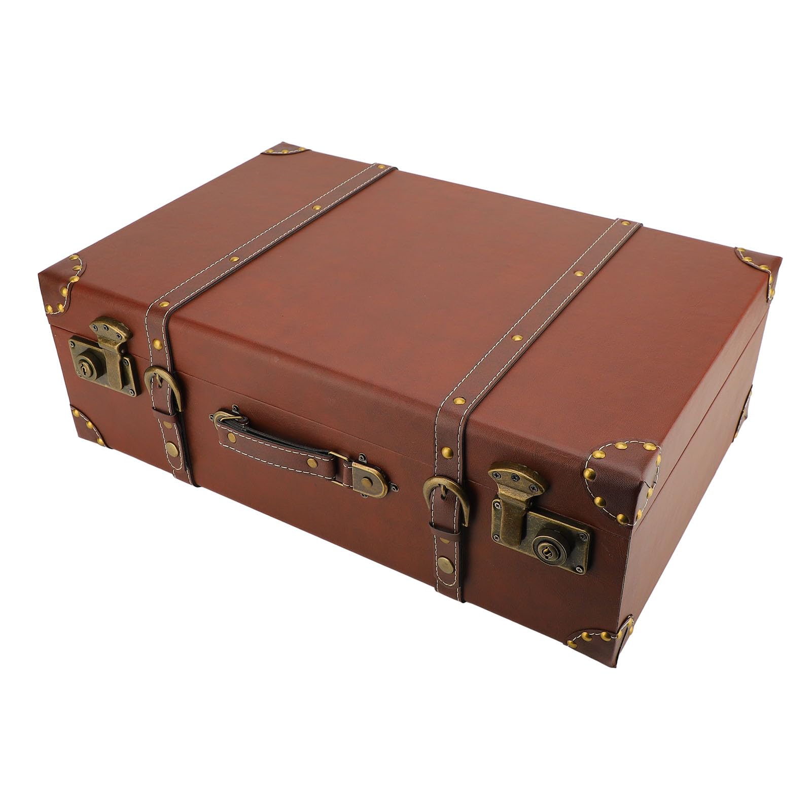 RIZGHWOY Retro-Koffer mit Legierungsschlössern, Leichte Vintage-Aufbewahrungsbox aus Holz, Stilvolles Reisezubehör für Zuhause und Familie