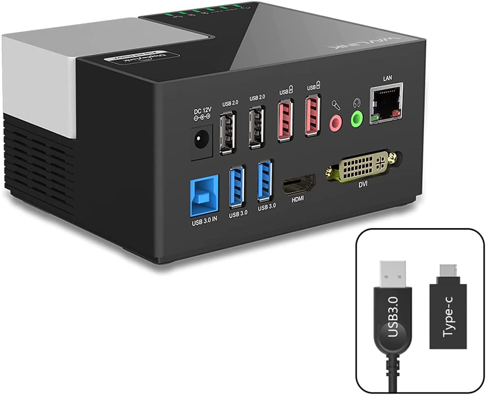 WAVLINK USB 3.0 Universal Docking Station with DVI/HDMI Dual Monitor Docking Station,2 USB 2.0 Port,