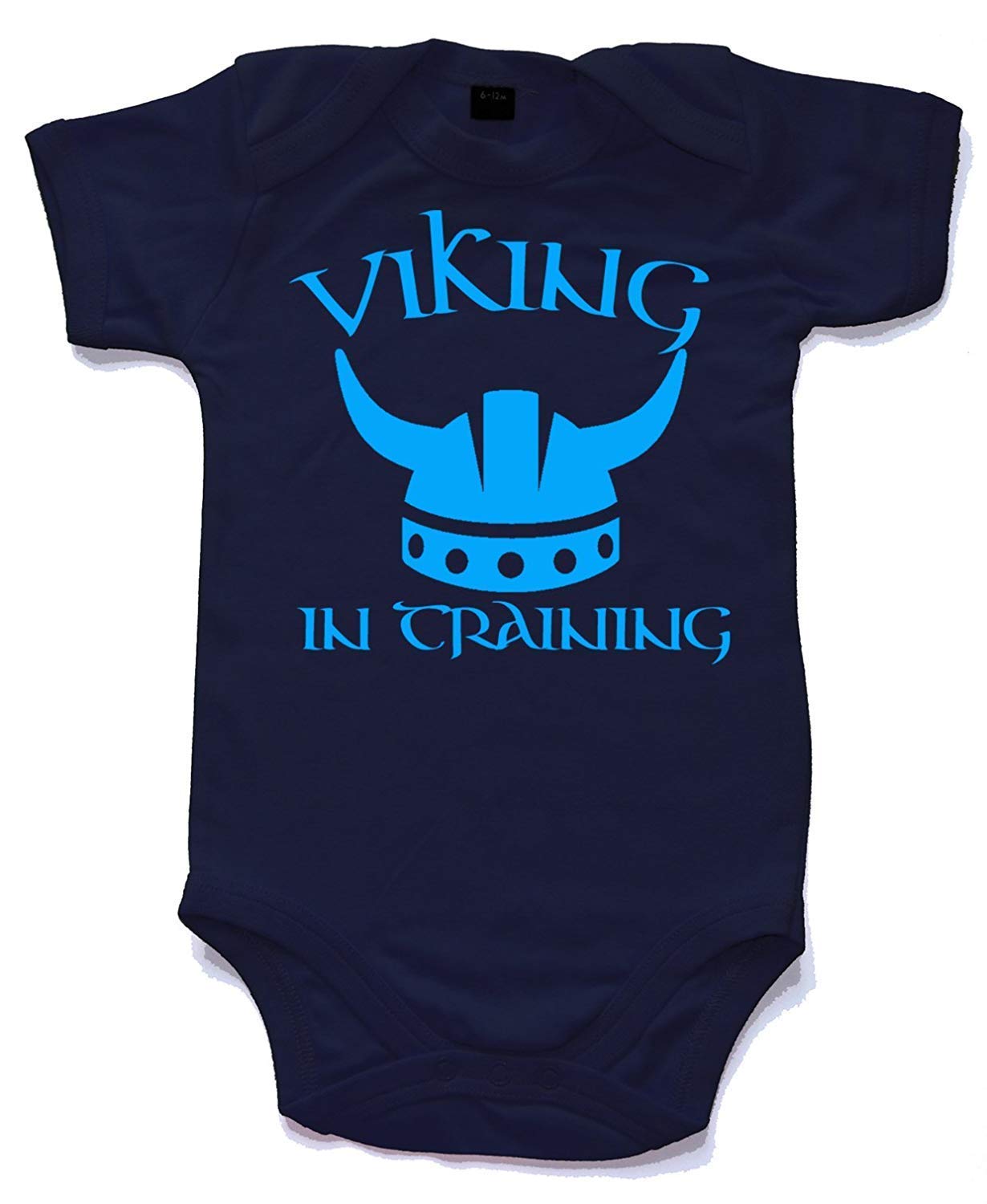 Naughtees Clothing - Viking in Training Babygrow Babysuit French Navy 0-3 Months
