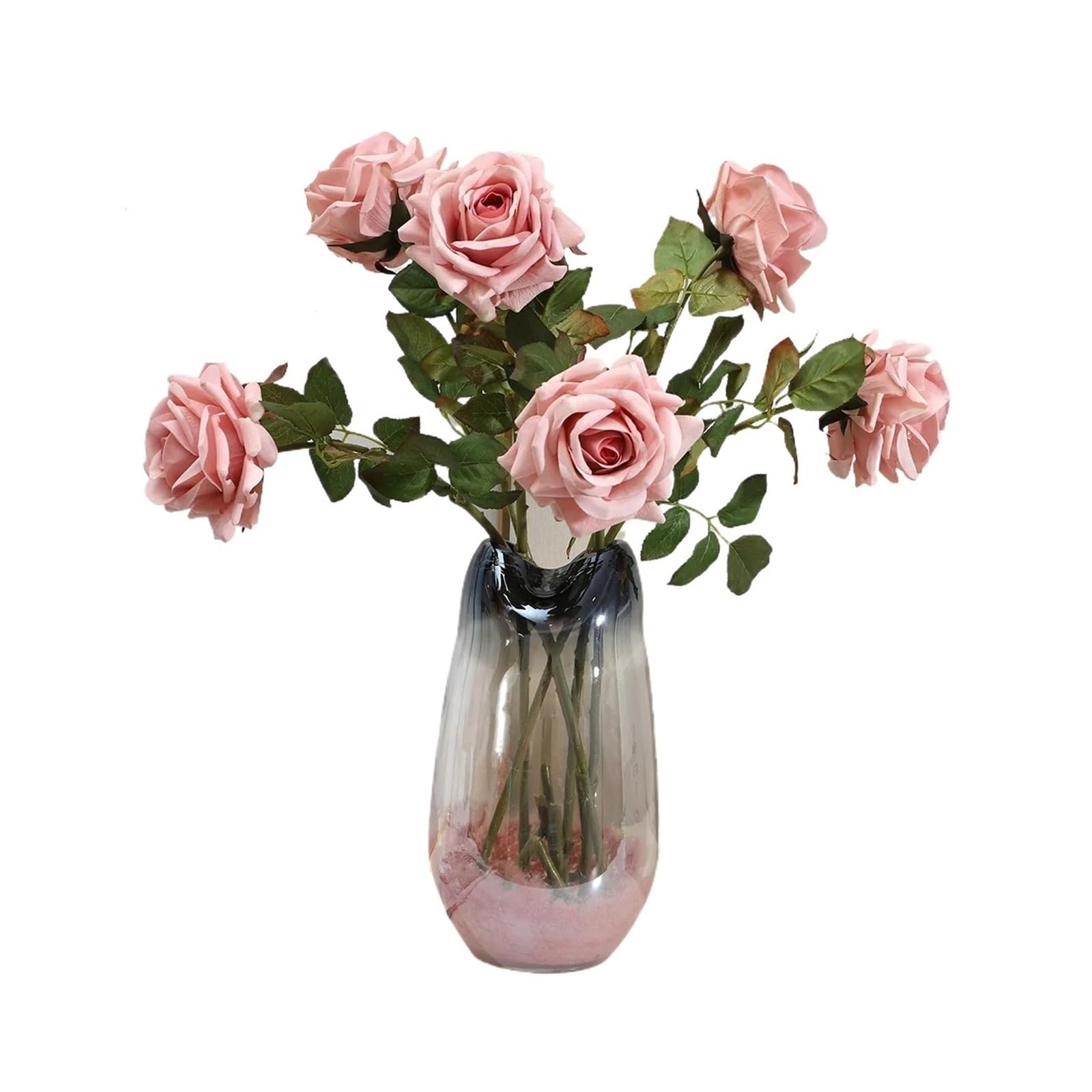 Casetlong 5Pcs Artificial Flowers Wedding Decor Bouquet Home Room Decoration Party Floral(Milk pink)