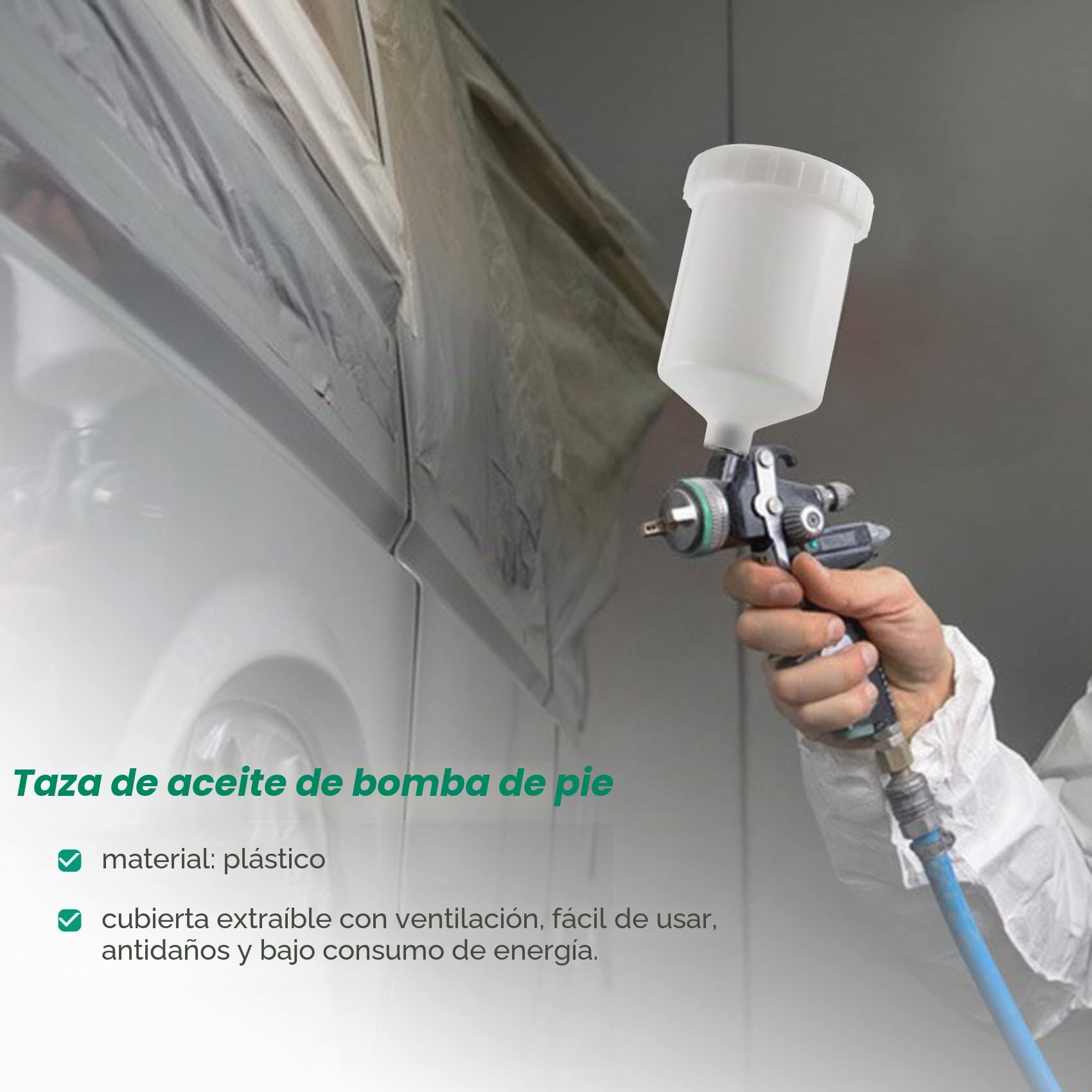 600 ml 18 cm x 10 cm plástico Hvlp Pintura para pulverizador Conector Jet pulverizador