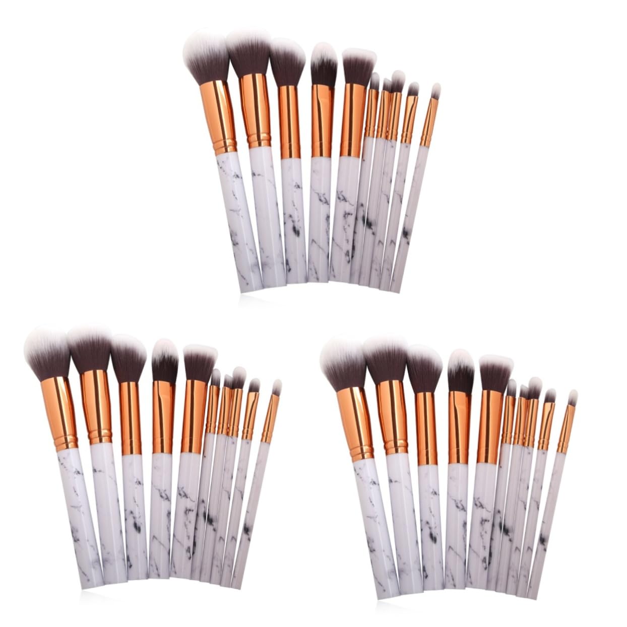 FOMIYES 30piezas Brochas De Maquillaje De Estilo Mármol Para Aplicación De Base Sombra De Ojos y Rubor Profesional De Pinceles Cosméticos Suaves y Portátiles