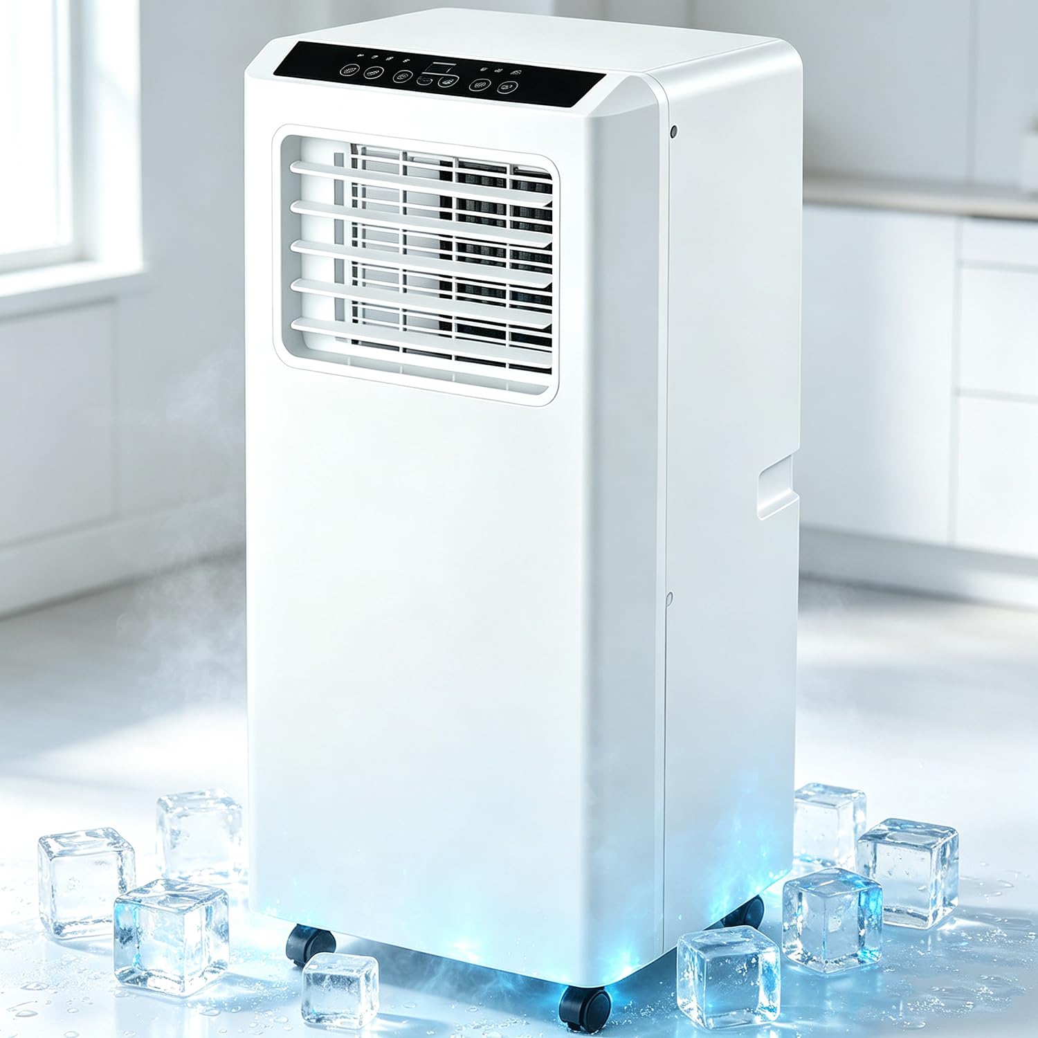 Condizionatore d'aria portatile, potente unità AC da 14000 BTU, unità AC da pavimento ad alte prestazioni, raffredda fino a 40 m², condizionatore d'aria portatile per soggiorno, sala e-sport 9000BTU