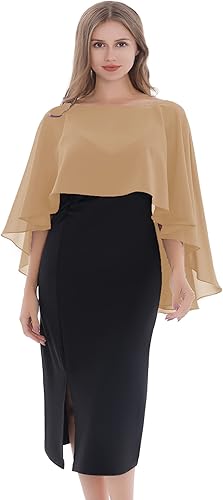 Baoqiya Capas de gasa suaves para damas de honor, bodas, fiestas formales, vestidos de noche