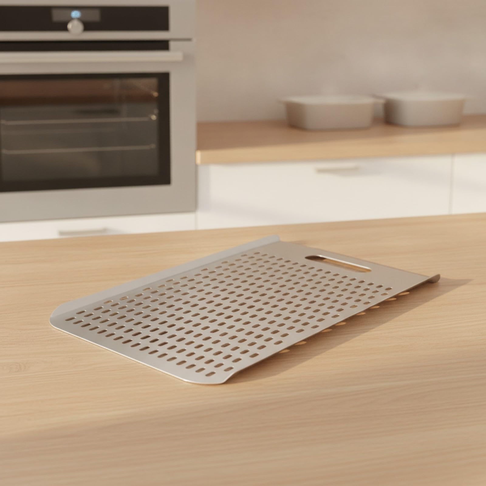 Gralara Pelle à Pizza Ergonomique | Perforé, Anodisé, Pelle à Pizza Manche, pr Pizzeria, Pizzaiolos, 70 X 30 CM