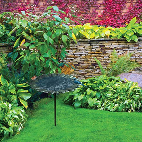 Bonadecor Metal Bird Bath - Sunflower Bird Bath For Outdoors - Rustproof And Lightweight, With 15In Diameter, 0.9In Deep Bird Bath Bowl, Easy-To-Install 28.4In High Birdbaths For The Garden #TOP3
