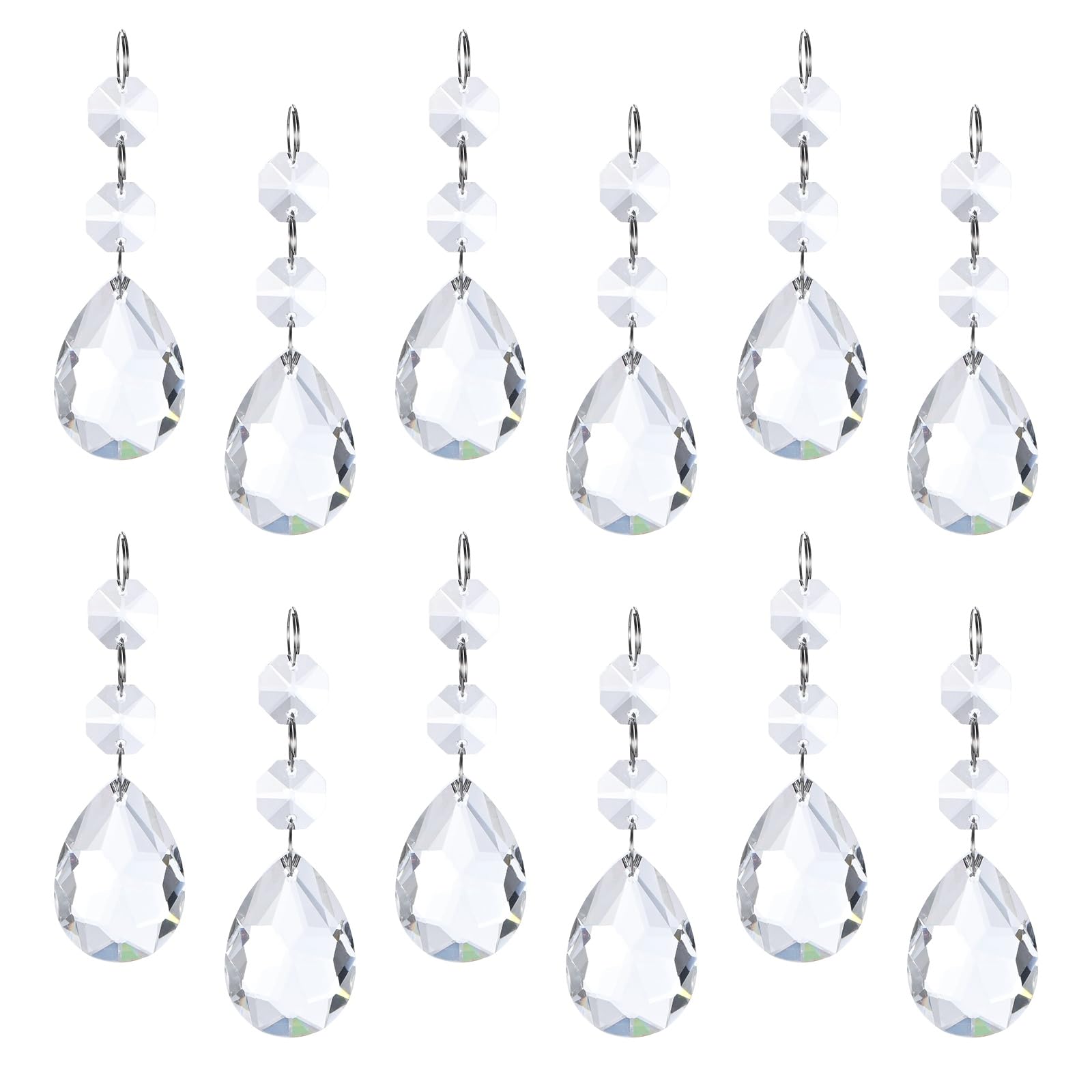 M METERXITY 12 Pcs Crystal Suncatcher, Chandelier Crystal Prism [Style 1]