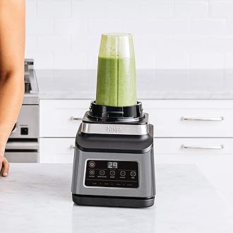 Ninja 3-in-1 Food Processor and Blender with Auto-iQ [BN800UK] 1200W, 1.8 L Bowl, 2.1L Jug, 0.7 L Cup, Black/Silver