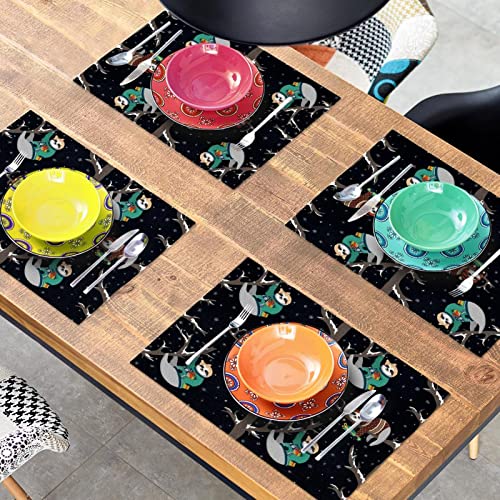 Sets de table d'hiver paresseux : lot de 6 tapis de table antidérapants 30x45 cm - 8