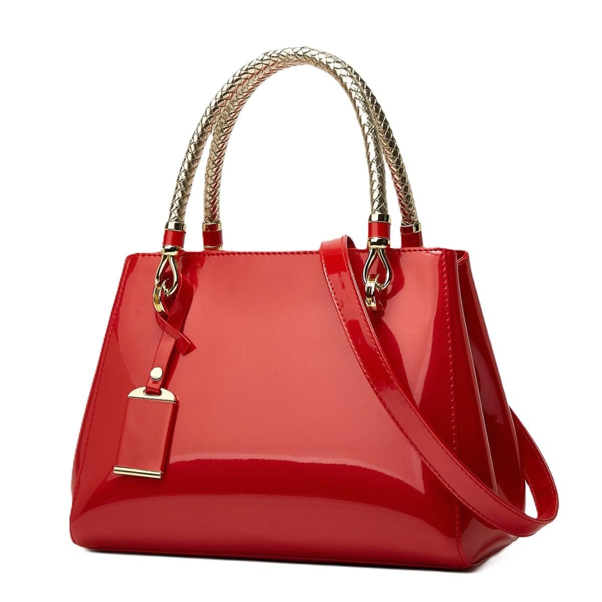 syga Women's Glossy Patent Handbag Large Capacity Bag Suitable Gift for a festival,occasion,Birthday(RED)-picture-22