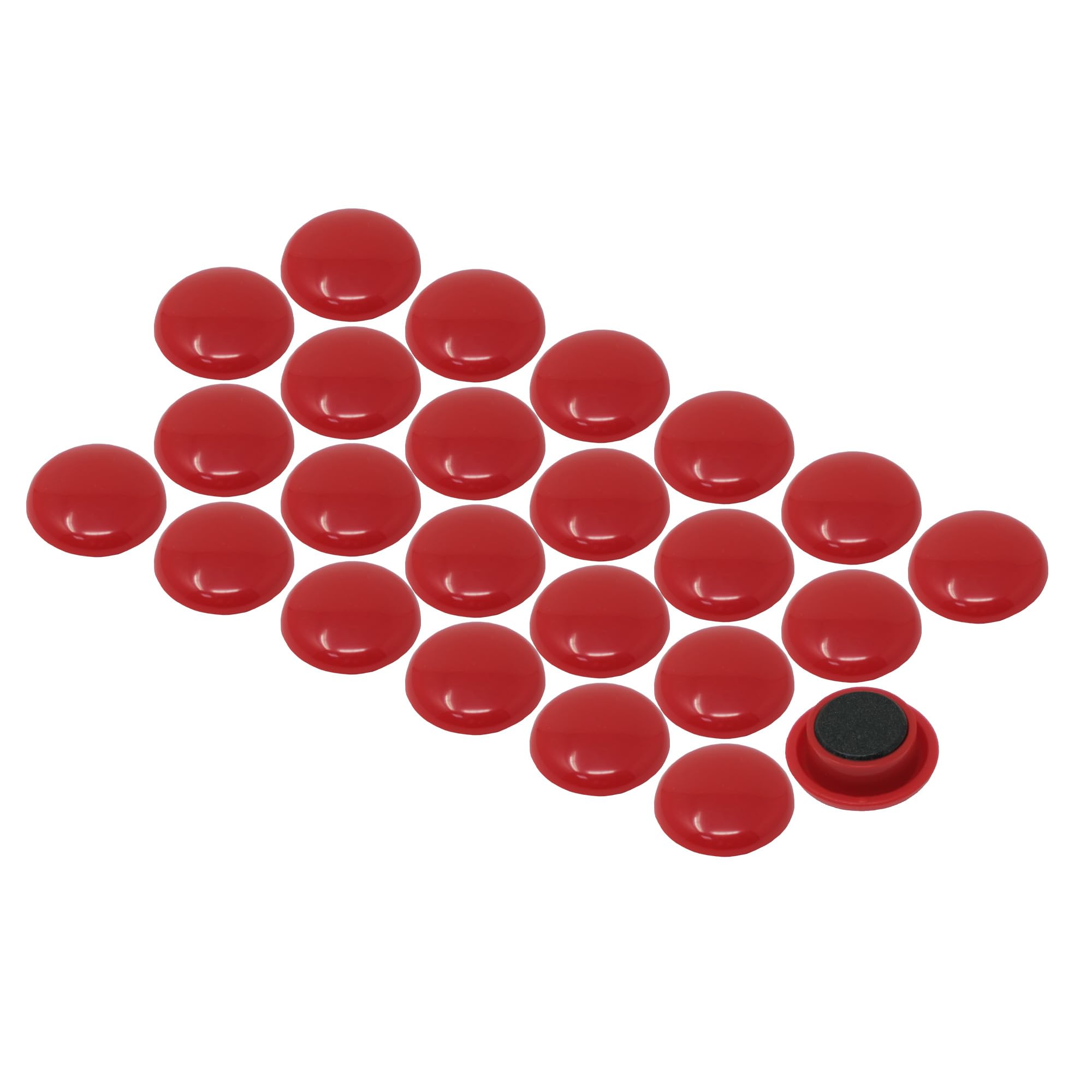 First4magnets Red Medium Planning Office Magnets For Fridge, Whiteboard, Noticeboard, Filing Cabinet - Pack Of 12