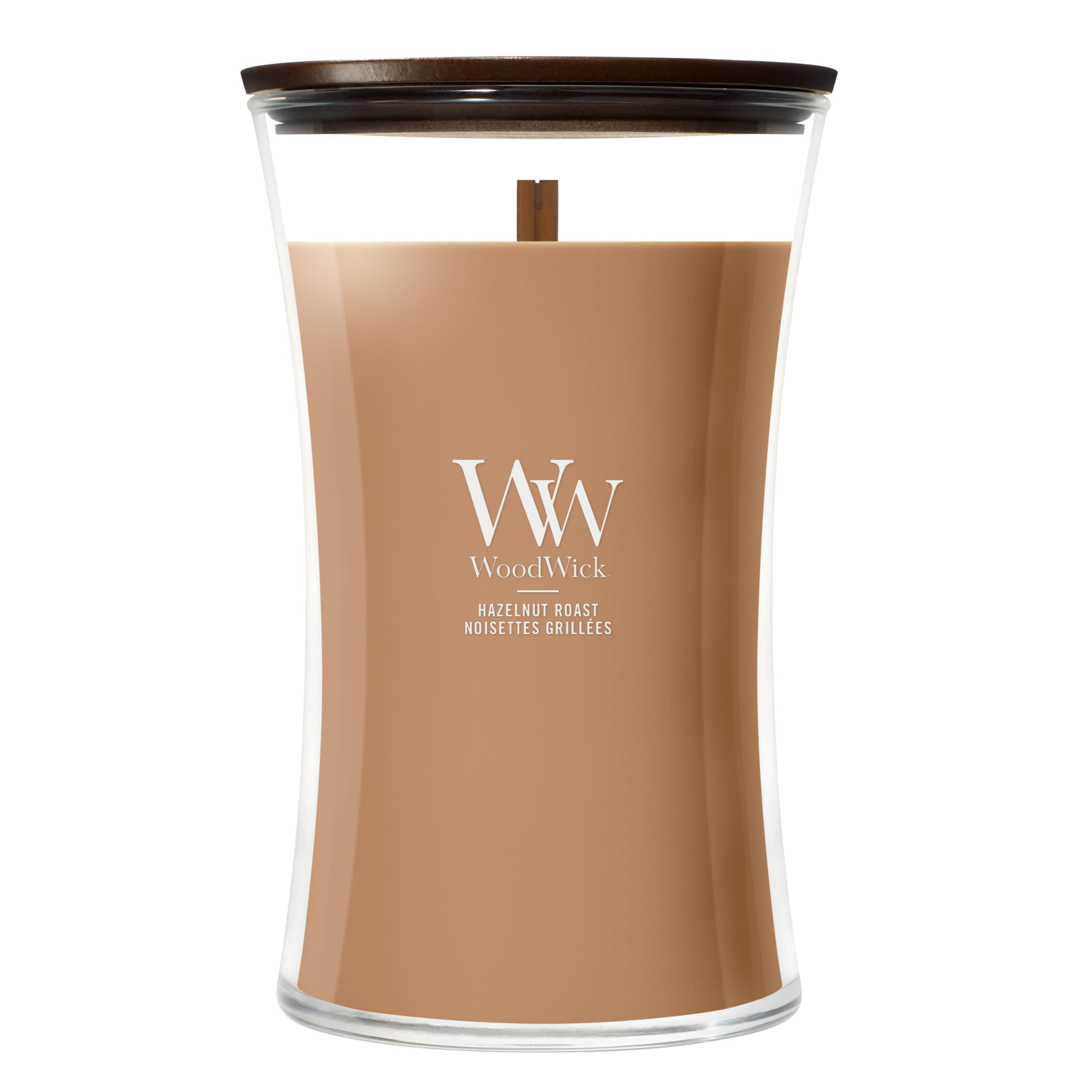 WoodWick Scented Candle | Large Hourglass Candle | Hazelnut Roast | Perfect Gifts for Women