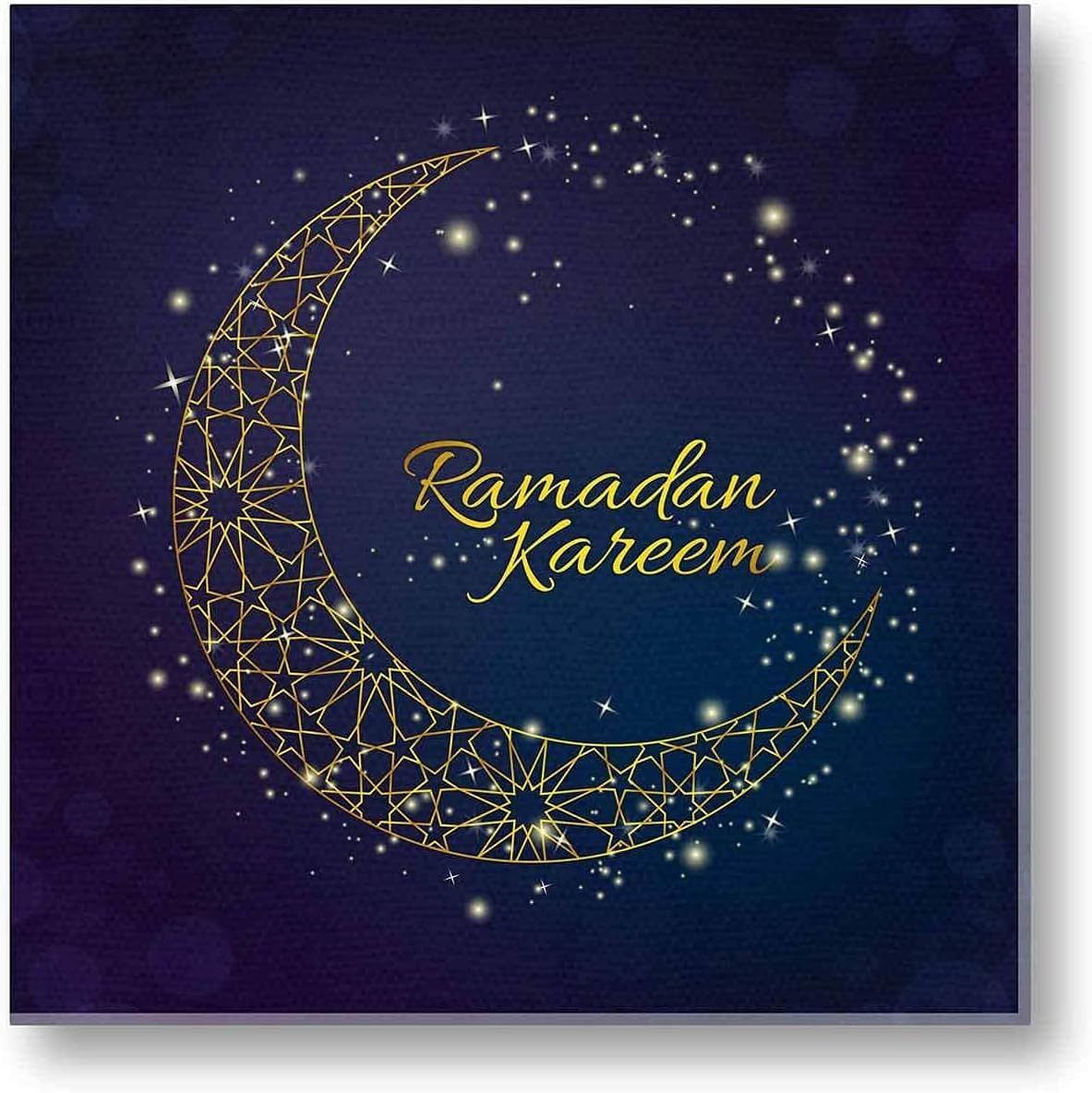 Yaya Cafe Eid Gifts, Ramadan Kareem Eid Mubarak Canvas Painting Wall Decor Art Frame 12 X 12 inches