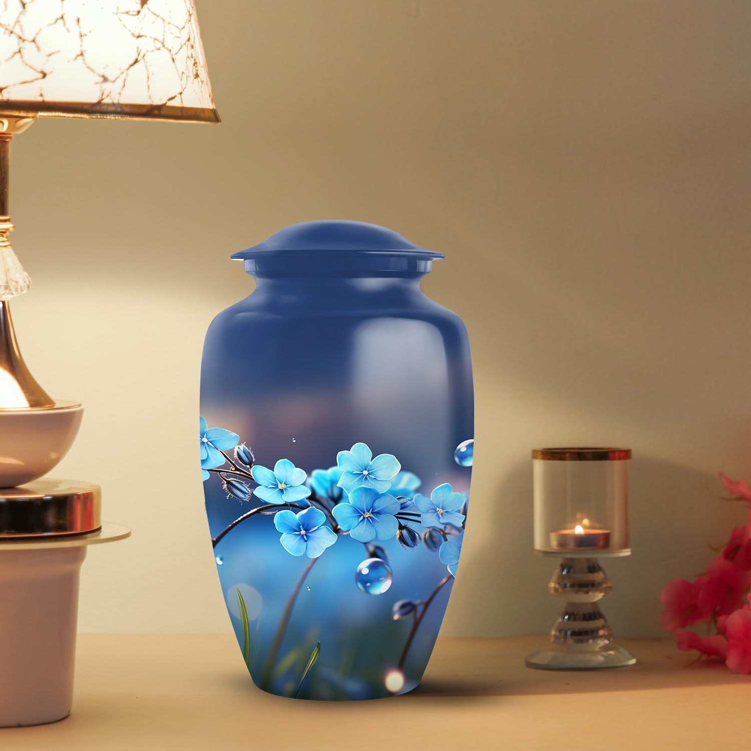 Yatskia Flower Urns for Human Ashes Adult Man, Cremation Burial Urn for Ashes for Women, Funeral Urns for Adult Ash, (Classic Large, 10 Inch)