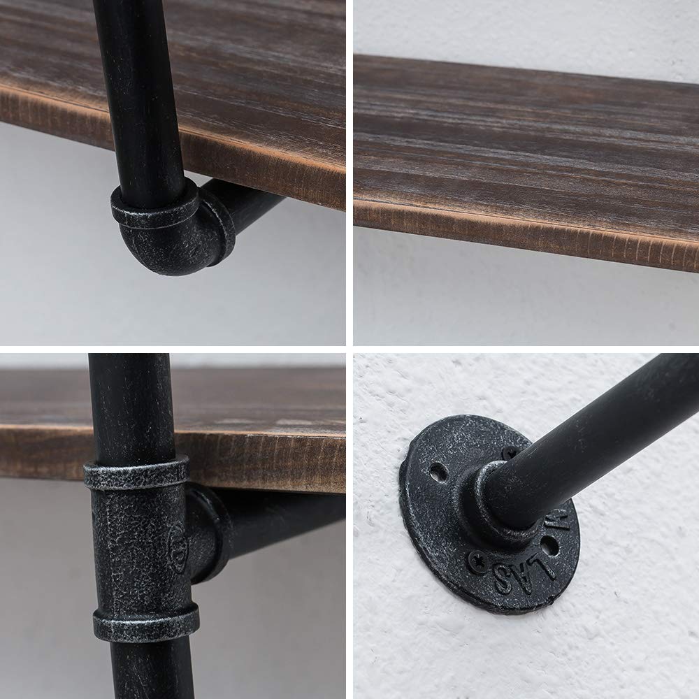 Buy Industrial Pipe Shelving Wall Mounted,36in Rustic Metal Floating