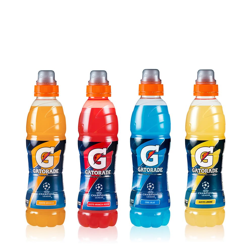 Italian Gourmet - Bebida isotónica deportiva mixta 4 variedades 48 × 500 ml – Bebida electrolítica para energía y rendimiento – Bebida de hidratación para deportes + Polpa italiana gourmet